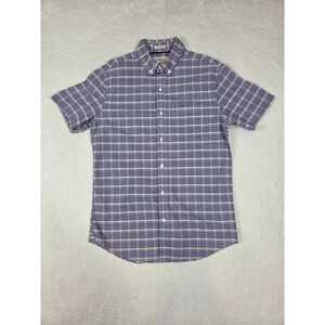 Hawker Rye Mens Slim Fit Stretch‎ Oxford SS Plaid Button Down Shirt M Preppy